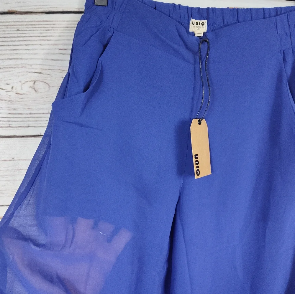 UNIQ Sheer Wide Leg Dress Pants - Picture 3 of 12